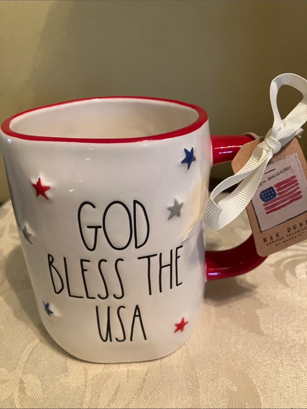 🇺🇸 Rae Dunn 250th Birthday limited edition red white & blue mug coffee cup NWT - Picture 1 of 11